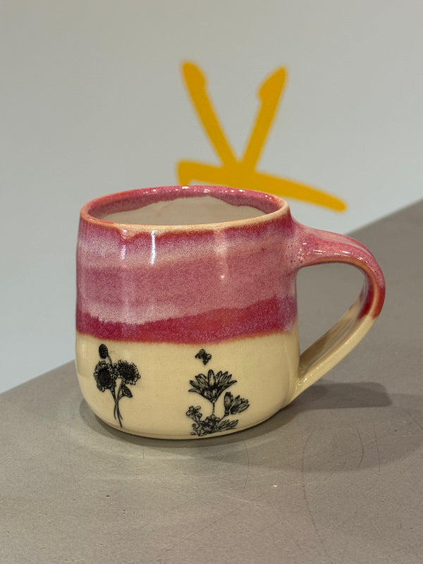 Ceramic Mug - Pink Flowers (8oz)