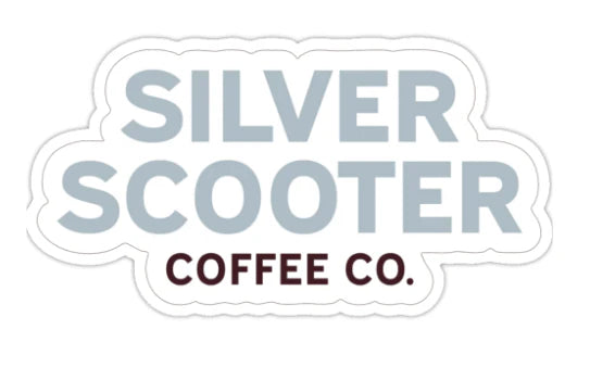 Silver Scooter Logo Stickers