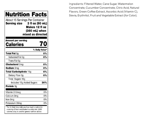 Dr. Smoothie - Watermelon Cucumber Mint Refresher 46oz
