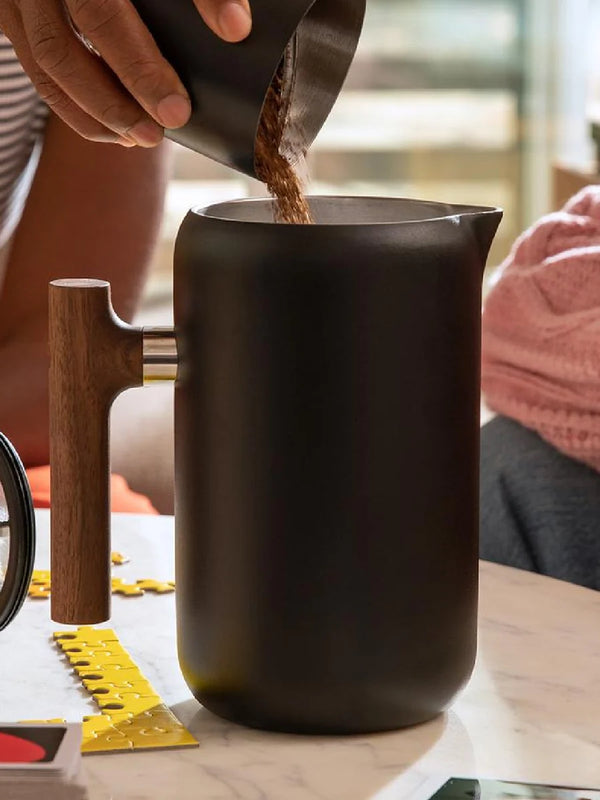 Fellow Clara French Press - Black With Walnut
